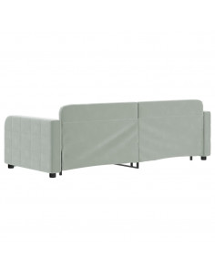 Divano Letto con Letto Estraibile Grigio Chiaro 80x200 Velluto