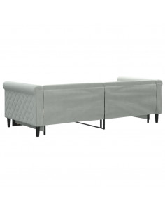Divano Letto con Letto Estraibile Grigio Chiaro 90x200 Velluto