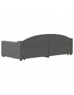 Divano Letto con Letto Estraibile Grigio Scuro 100x200 Tessuto