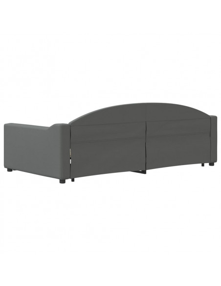 Divano Letto con Letto Estraibile Grigio Scuro 100x200 Tessuto