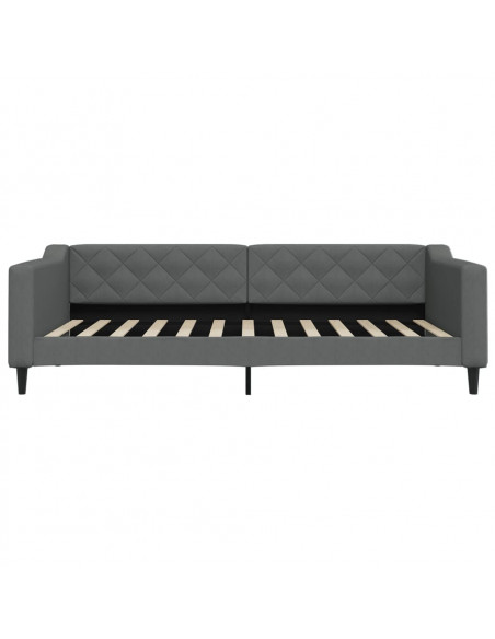 Divano Letto con Letto Estraibile Grigio Scuro 100x200 Tessuto