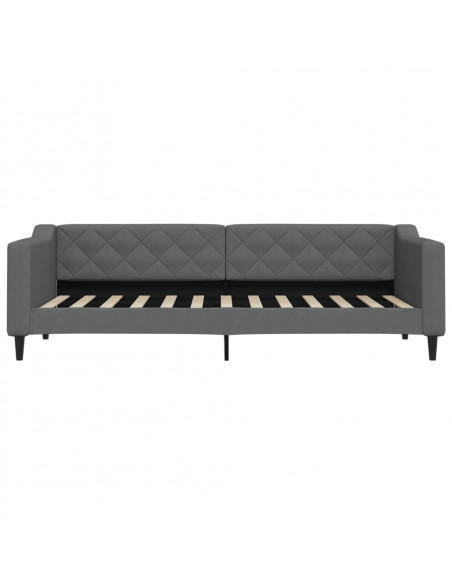 Divano Letto con Letto Estraibile Grigio Scuro 80x200 Tessuto