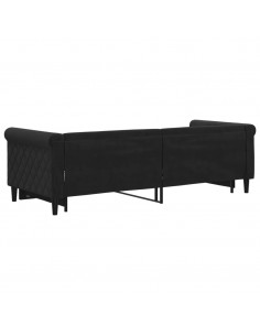 Divano Letto con Letto Estraibile Nero 80x200 cm in Velluto