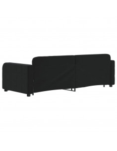 Divano Letto con Letto Estraibile Nero 80x200 cm in Velluto