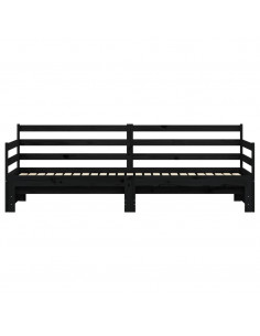 Divano Letto con Letto Estraibile Nero 80x200cm Massello Pino