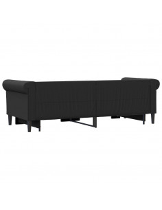 Divano Letto con Letto Estraibile Nero 90x200 cm in Similpelle