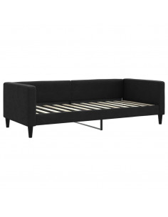 Divano Letto con Letto Estraibile Nero 90x200 cm in Tessuto