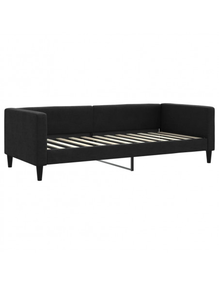Divano Letto con Letto Estraibile Nero 90x200 cm in Tessuto