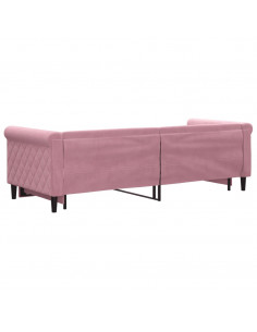 Divano Letto con Letto Estraibile Rosa 80x200 cm in Velluto