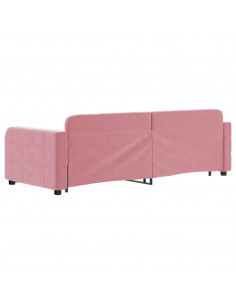 Divano Letto con Letto Estraibile Rosa 80x200 cm in Velluto