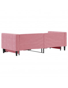 Divano Letto con Letto Estraibile Rosa 80x200 cm in Velluto