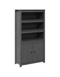 Credenza Grigio 80x35x154 cm in Legno Massello di Pino 2