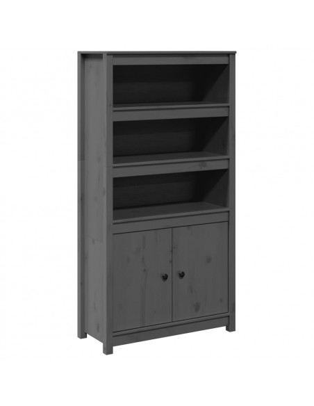 Credenza Grigio 80x35x154 cm in Legno Massello di Pino