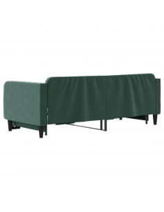 Divano Letto con Letto Estraibile Verde Scuro 80x200cm Velluto