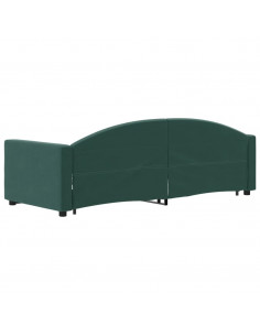 Divano Letto con Letto Estraibile Verde Scuro 80x200cm Velluto