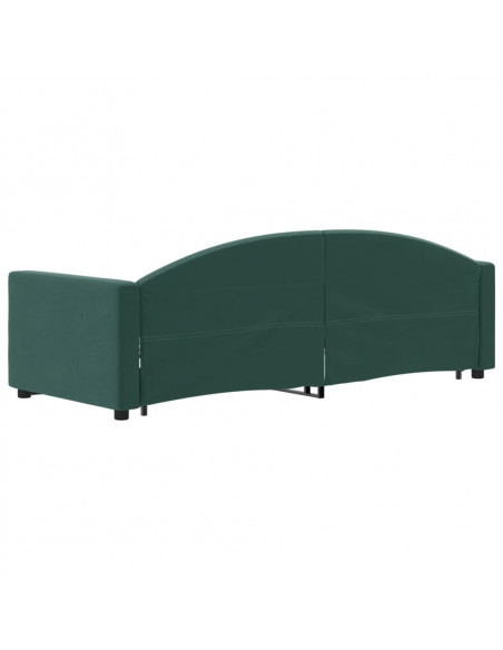 Divano Letto con Letto Estraibile Verde Scuro 80x200cm Velluto