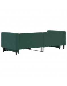 Divano Letto con Letto Estraibile Verde Scuro 80x200cm Velluto