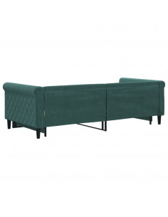 Divano Letto con Letto Estraibile Verde Scuro 90x200cm Velluto