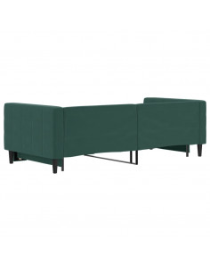 Divano Letto con Letto Estraibile Verde Scuro 90x200cm Velluto