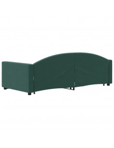 Divano Letto con Letto Estraibile Verde Scuro 90x200cm Velluto