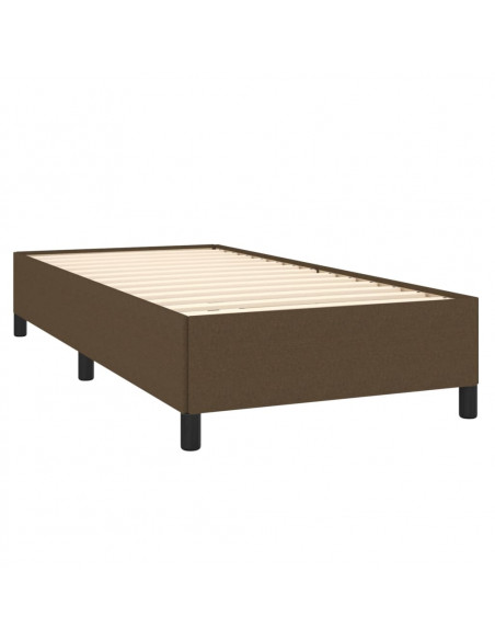 Giroletto a Molle con Materasso Marrone Scuro 90x200 cm Tessuto