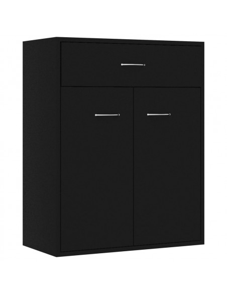 Credenza Nera 60x30x75 cm in Legno Multistrato