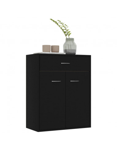 Credenza Nera 60x30x75 cm in Legno Multistrato