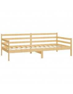 Divano Letto con Materasso 90x200 cm Legno Massello di Pino