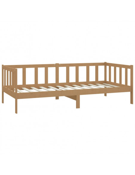 Divano Letto con Materasso 90x200 cm Miele in Legno di Pino