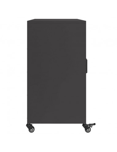 Credenza Nera 100,5x39x72 cm in Acciaio Laminato a Freddo