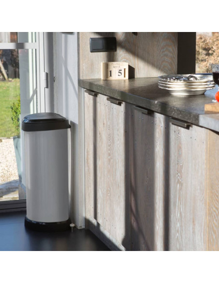 Curver Pattumiera a Pedale Deco Ovale 40 L Argento