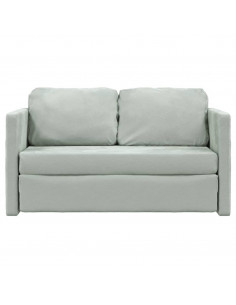 Divano Letto da Terra 2 in 1 Grigio Chiaro 122x204x55cm Velluto