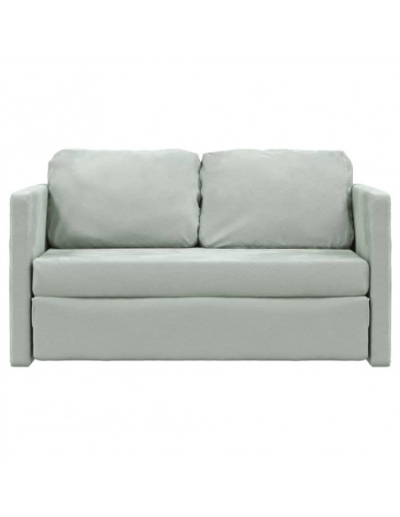 Divano Letto da Terra 2 in 1 Grigio Chiaro 122x204x55cm Velluto