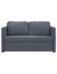 Divano Letto da Terra 2 in 1 Grigio Scuro 122x204x55 cm Velluto