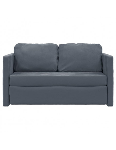 Divano Letto da Terra 2 in 1 Grigio Scuro 122x204x55 cm Velluto