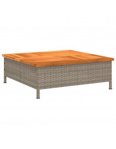 Copertura Base Ombrellone Grigia 70x70x25cm Polyrattan e Acacia 2