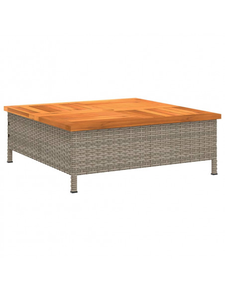 Copertura Base Ombrellone Grigia 70x70x25cm Polyrattan e Acacia