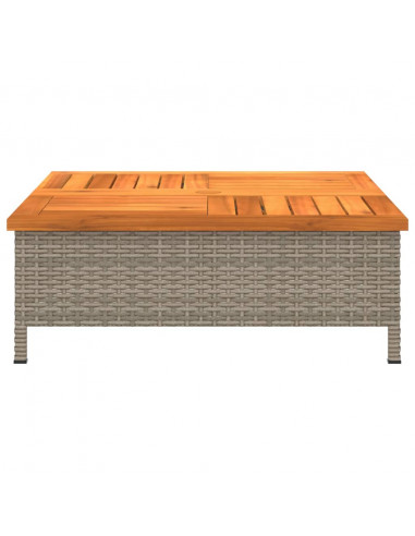 Copertura Base Ombrellone Grigia 70x70x25cm Polyrattan e Acacia