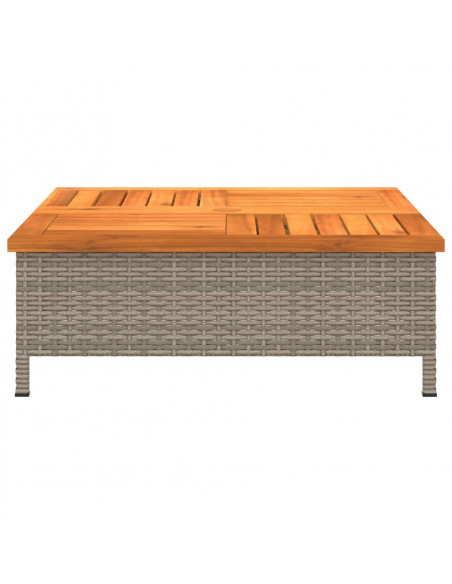 Copertura Base Ombrellone Grigia 70x70x25cm Polyrattan e Acacia
