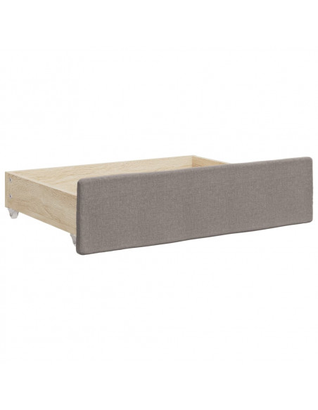 Divano Letto Estraibile con Cassetti Tortora 80x200 cm Tessuto