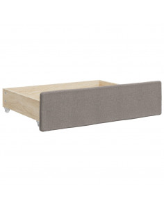 Divano Letto Estraibile con Cassetti Tortora 80x200 cm Tessuto