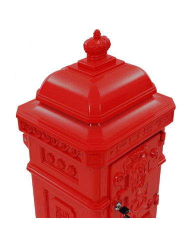 Cassetta della Posta in Alluminio Inossidabile Vintage Rossa