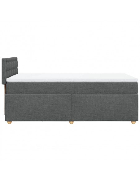Giroletto a Molle con Materasso Grigio Scuro 100x200 cm Tessuto