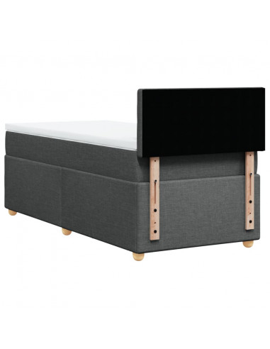 Giroletto a Molle con Materasso Grigio Scuro 100x200 cm Tessuto