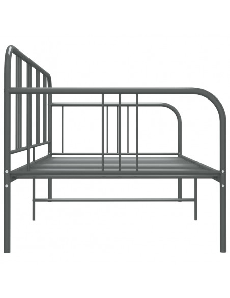 Divano Letto Grigio in Metallo 90x200 cm