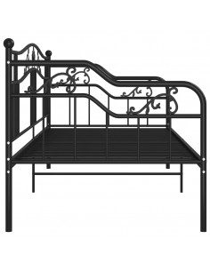 Divano Letto Telaio Nero in Metallo 90x200 cm