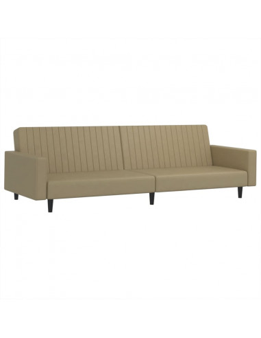 Divano Letto a 2 Posti Cappuccino in Similpelle