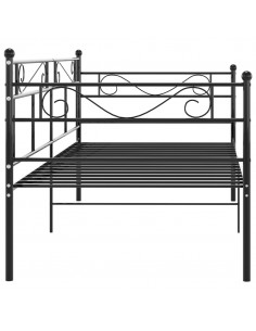 Divano Letto Telaio Nero in Metallo 90x200 cm
