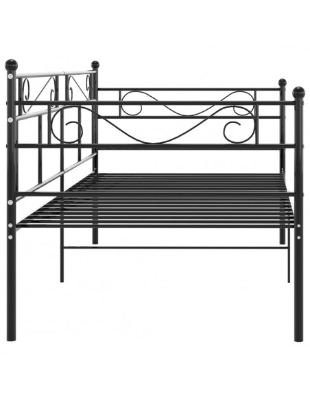 Divano Letto Telaio Nero in Metallo 90x200 cm