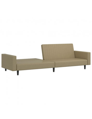 Divano Letto a 2 Posti Cappuccino in Similpelle